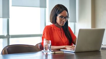 Girl on a computer Image